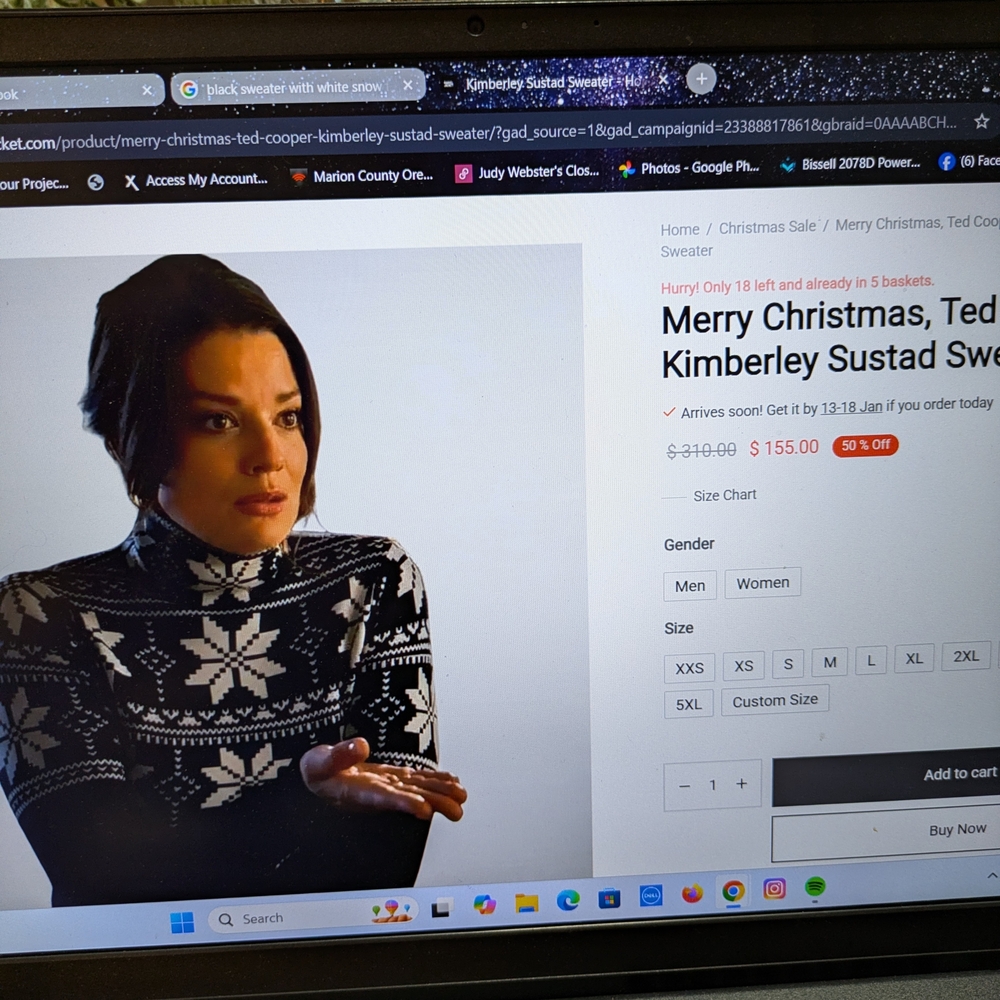 Black and White Snowflake Turtleneck Sweater